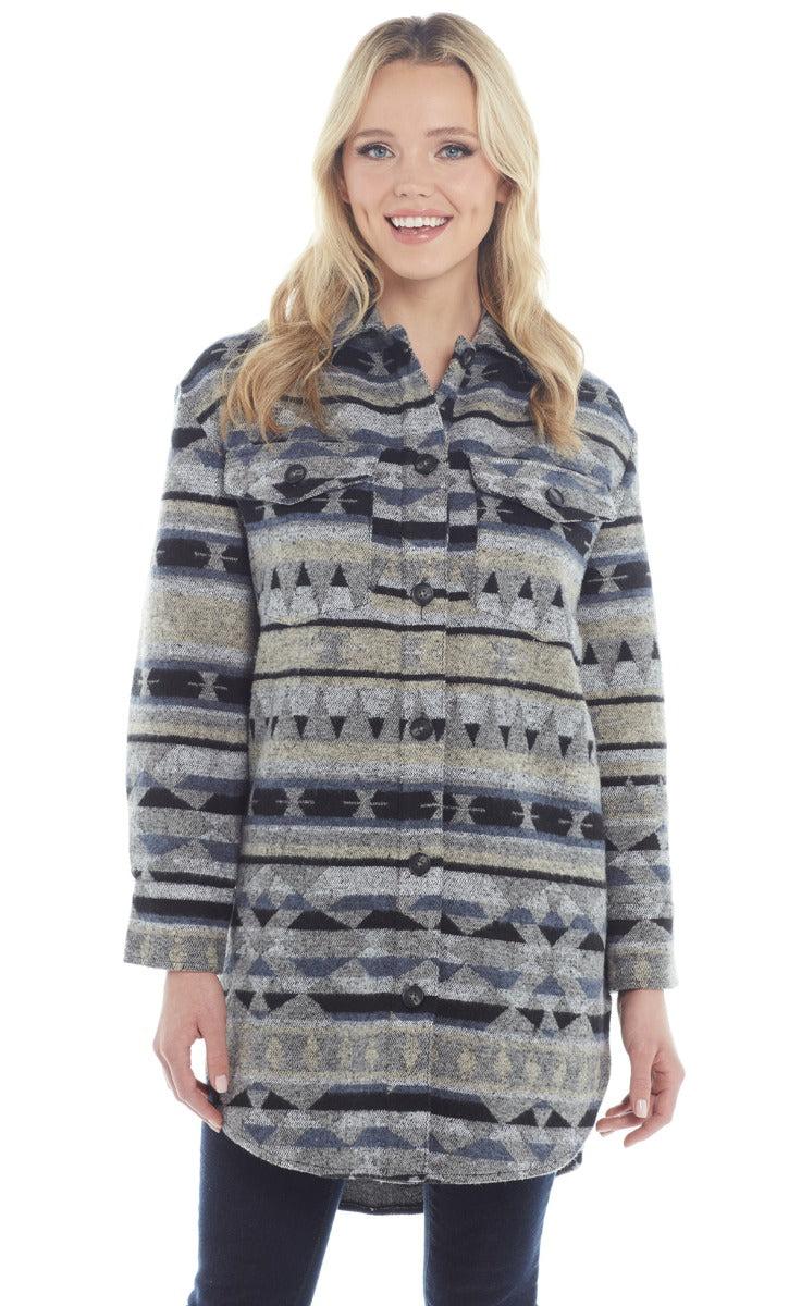 Cripple Creek Women's Blanket Shirt Jacket with Button Front Closure CR16249-48