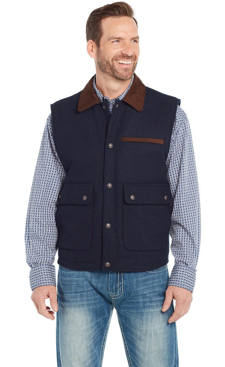 Cripple Creek Wool Melton Vest with Microsuede Trim & Concealed Carry Pocket CR38066