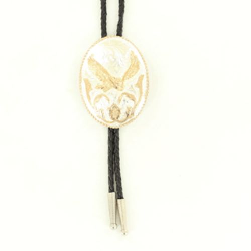 Crumrine Sterling Silver Plated Adult Eagle Scroll Bolo C10836