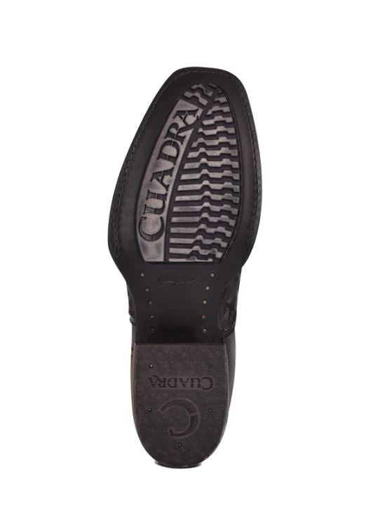 Cuadra Black Laser Woven Narrow Toe Men's Zippered Boots CU498