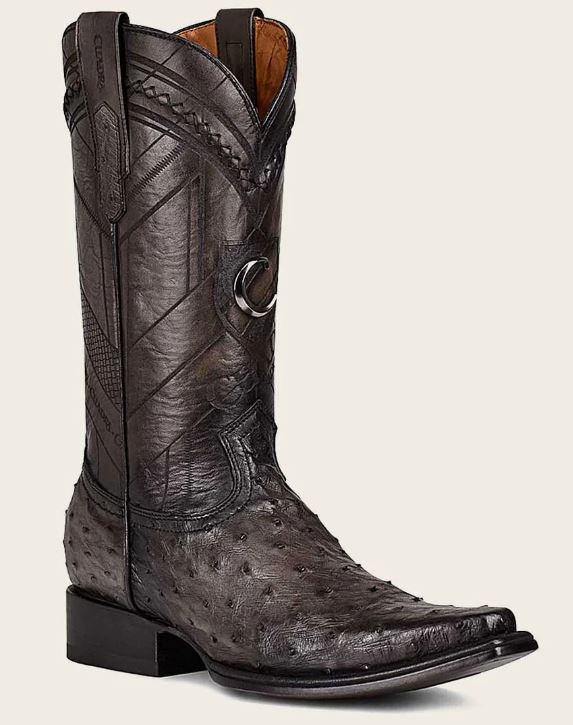 Cuadra Engraved Grey Genuine Ostrich Leather Exotic Men's Leather Boots CU603