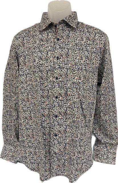 Cuadra Multi-color Paisley Print Men's Longsleeve Collared Shirt S5114/W1009