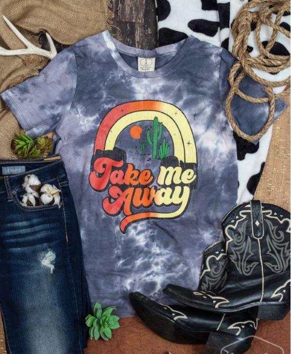 DaisyRae Everyday Blue Smoke Take Me Away Crew Neck Tee 4987B-TMA