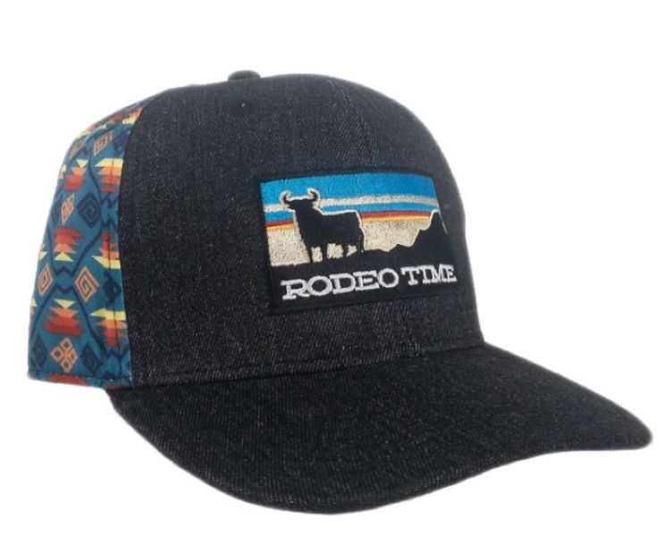 Dale Brisby Black Denim with Sunset Santa Fe Back Rodeo Time Patch Cap C-49