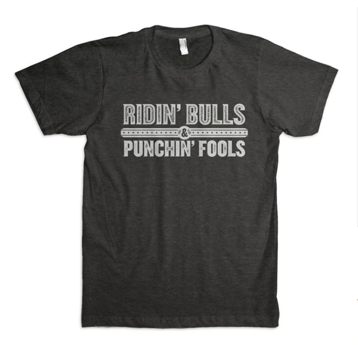 DALE BRISBY RIDIN' BULLS AND PUNCHIN FOOLS TEE T- 09