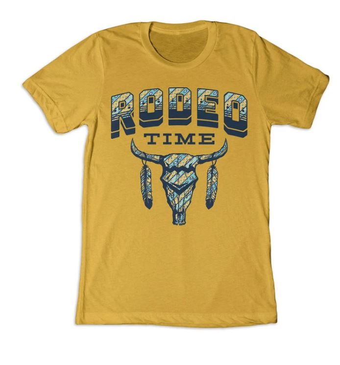 DALE BRISBY TRIBAL MUSTARD RODEO TIME TEE T - 39