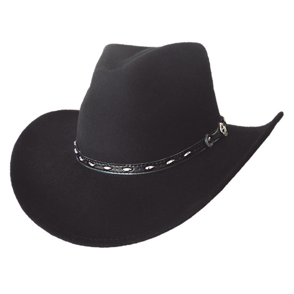 Dallas Hats Black Felt Outlaw 3 Western Hat OUTLAW 3