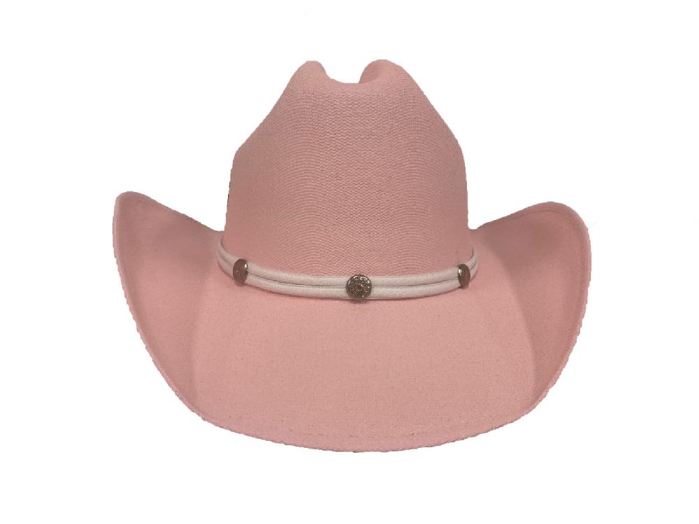 Dallas Hats Pink Canvas Cowgirl Hat with Hearts on the Crown LAR KE P2H