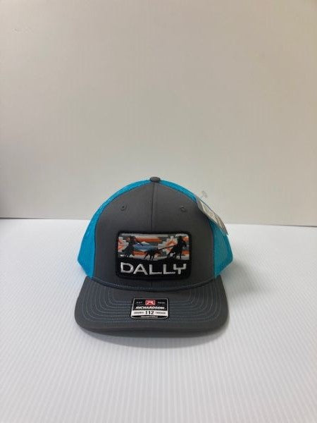Dally Up Charcoal/Blue Original 112 Trucker Cap with Aztec Pattern Patch DALLY515