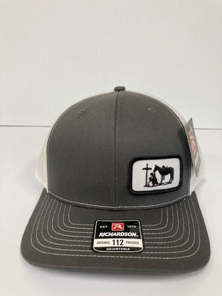 Dally Up Charcoal/White Dally182 Praying Cowboy Hat with Black/White Patch DALLY182