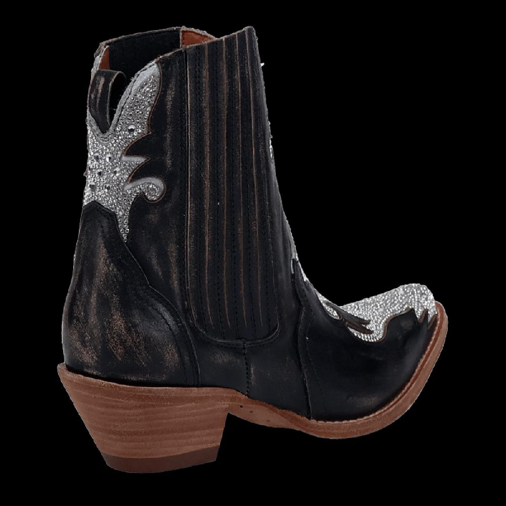 Dan Post Black Crystal Women's 6 Inch Snip Toe Leather Boots DP5125