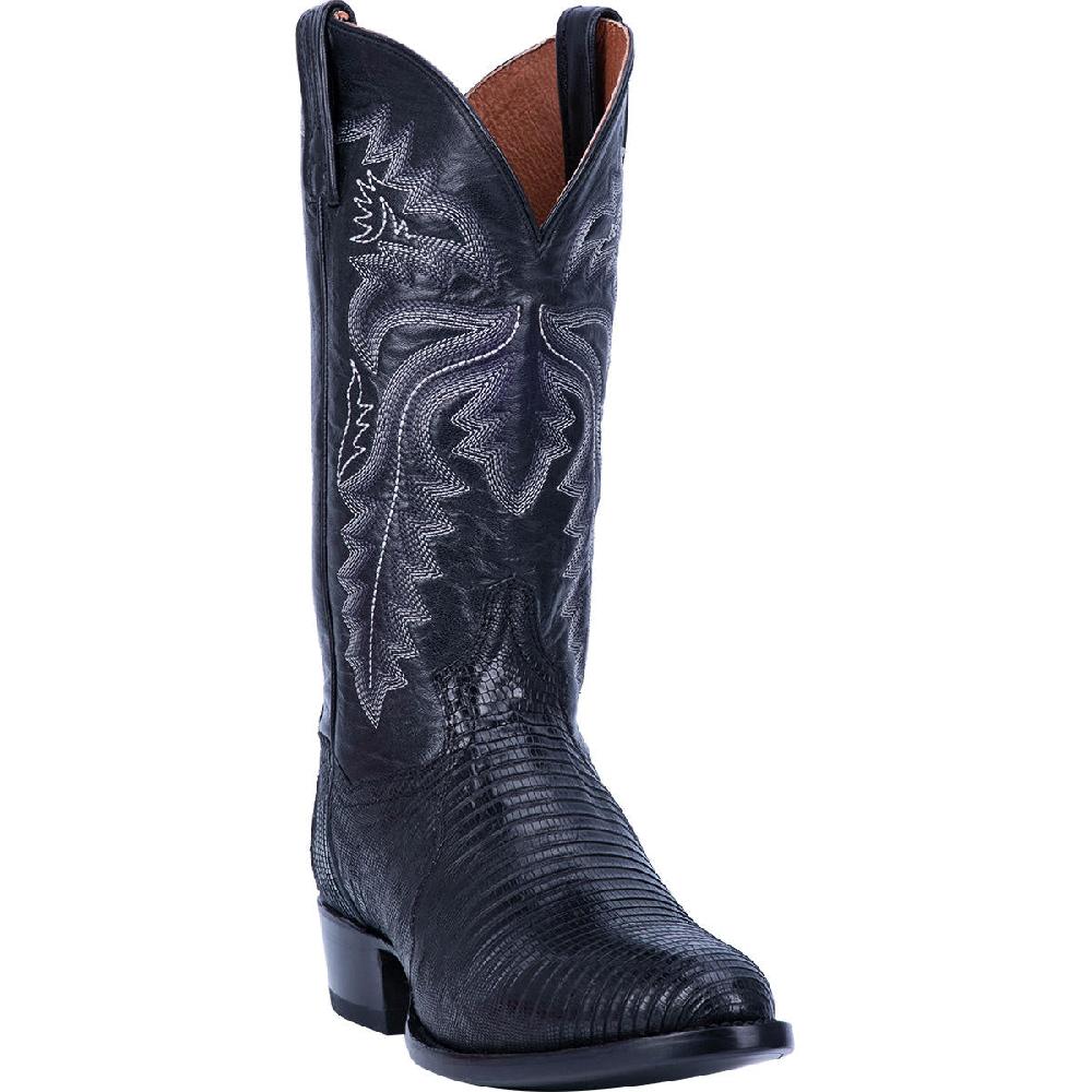 Dan Post Black Winston Lizard Mens Western R Toe Boots DP3050