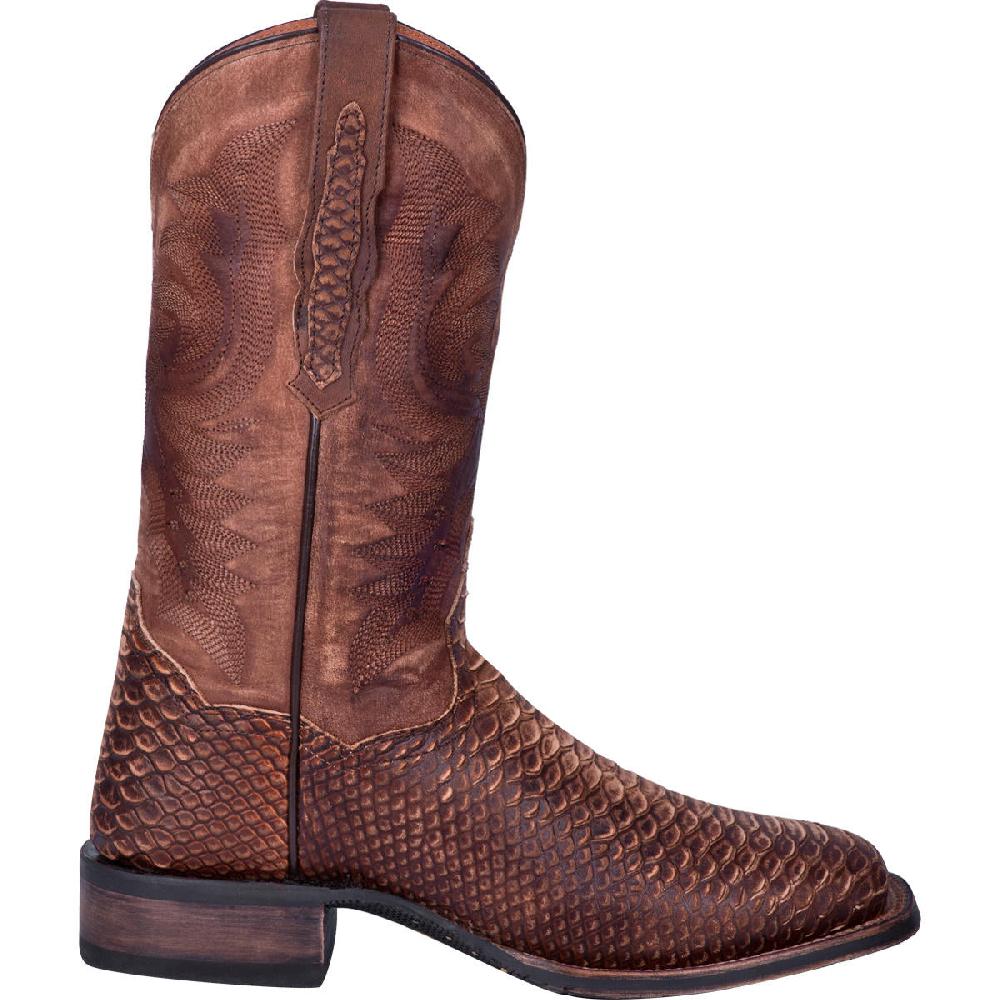 Dan Post Brown KA Mens Square Toe Snake Western Boots DP4526