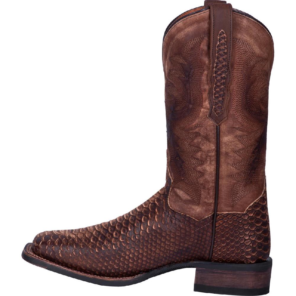 Dan Post Brown KA Mens Square Toe Snake Western Boots DP4526