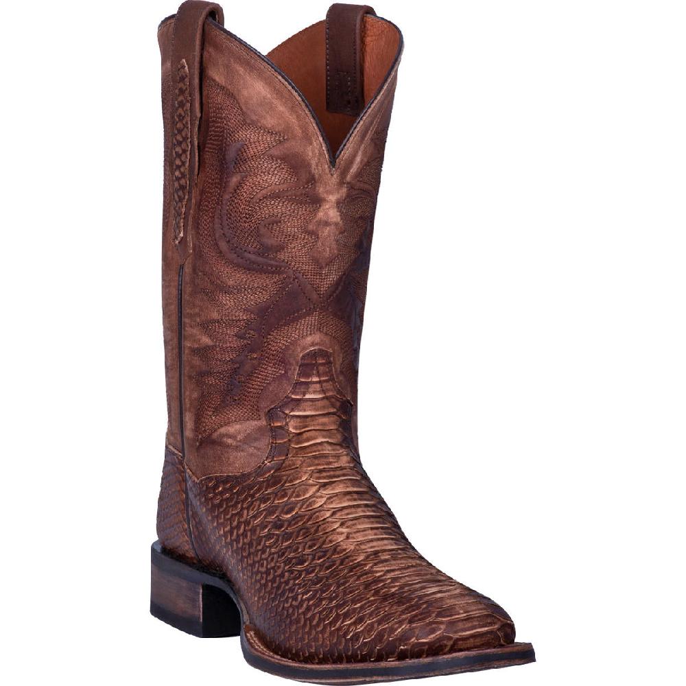 Dan Post Brown KA Mens Square Toe Snake Western Boots DP4526