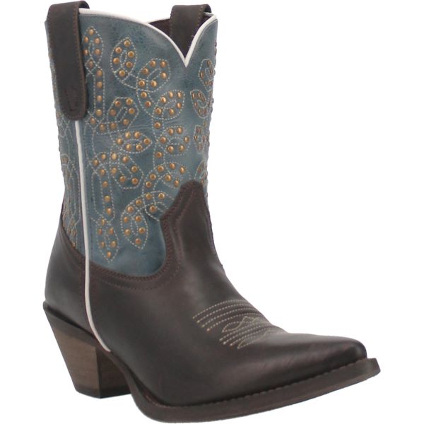 Dan Post Chocolate and Turquoise Randee Womens Western Boots LA1035