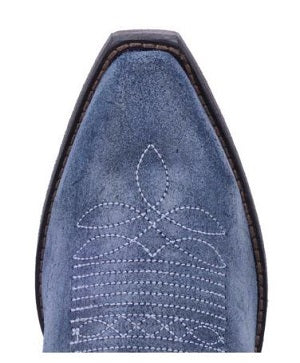 Dan Post Laredo Sanded Blue Chopped Out Womens Snip Toe Western Boots 52317
