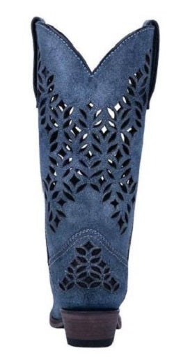 Dan Post Laredo Sanded Blue Chopped Out Womens Snip Toe Western Boots 52317