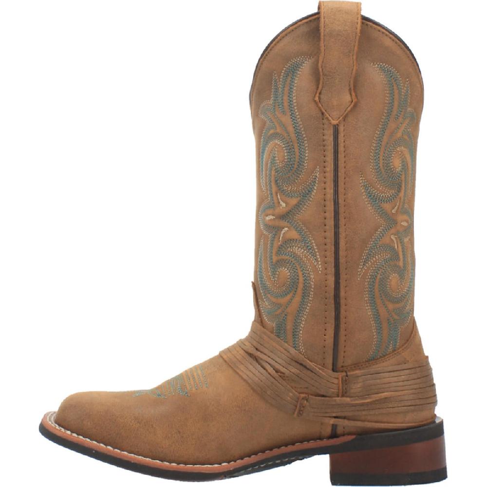 Dan Post Laredo Tan Sadie Womens Broad Square Toe Boots 5848