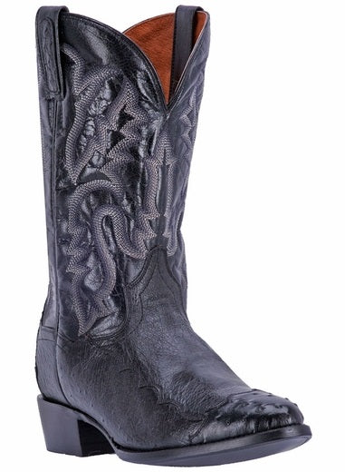 Dan Post Pugh Black Smooth Ostrich Foot Mens Western Exotic Boots DPP5203