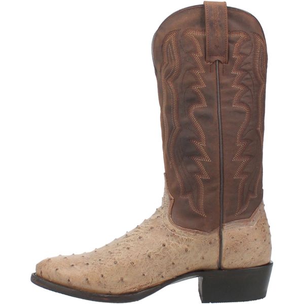 Dan Post Sand Pershing Men's 13 Inch R Medium Round Toe Ostrich Western Boots DP3095