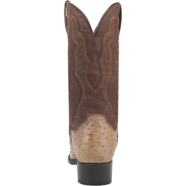Dan Post Sand Pershing Men's 13 Inch R Medium Round Toe Ostrich Western Boots DP3095