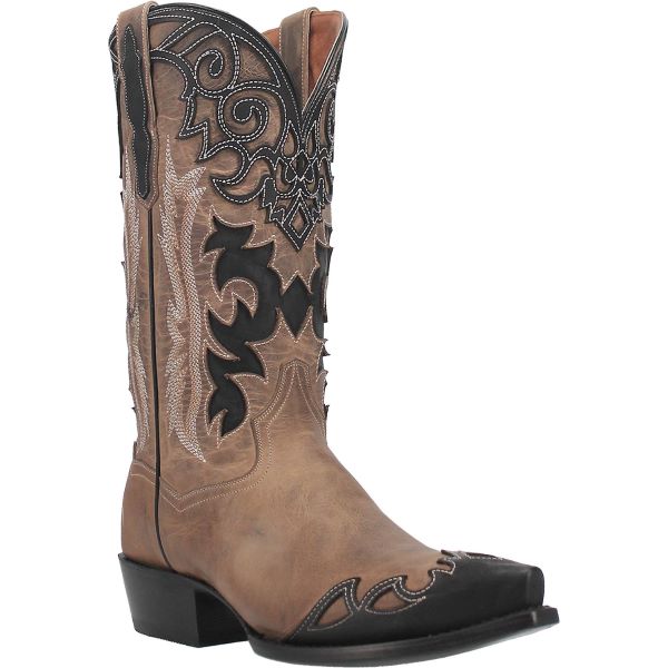Dan Post Taupe Denton Mens Snip Toe Western Boots with Overlay DP3180