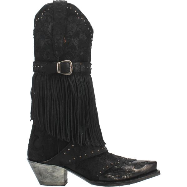 Danpost Black Bed Of Roses Womens Western Boots DP4047