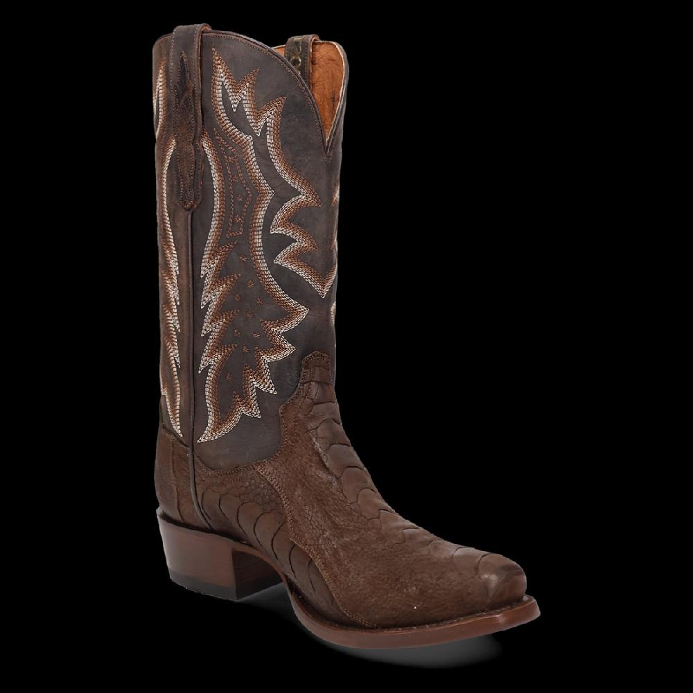 DanPost Brown/Brown Anders Ostrich Leg Men's 13 inch 7-Toe Boots DP3103