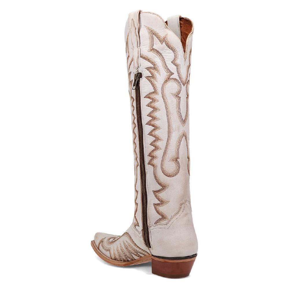 Danpost White Josie 19 Inch Women's Snip Toe Western Boots DP5107