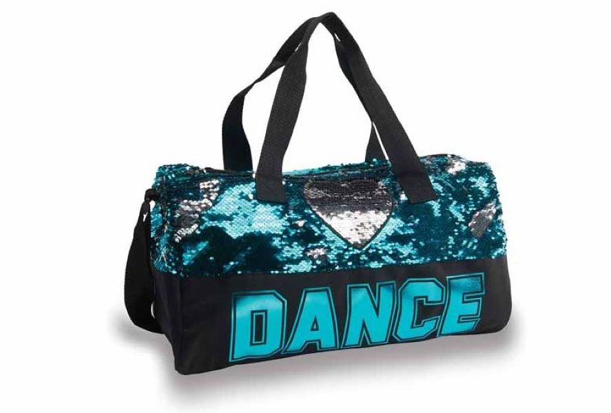 DansBags by Danshuz Turquoise Sequin Dance Heart Girls Duffle Bag B842TRQ