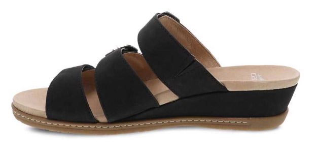 Dansko Allyson Black Milled Nubuck Womens Slide On Sandals 1530-470300