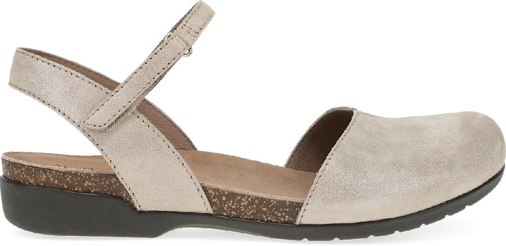 Dansko Beige Sparkle Suede Women's Mary Jane Closed Toe Sandals 6025-175300