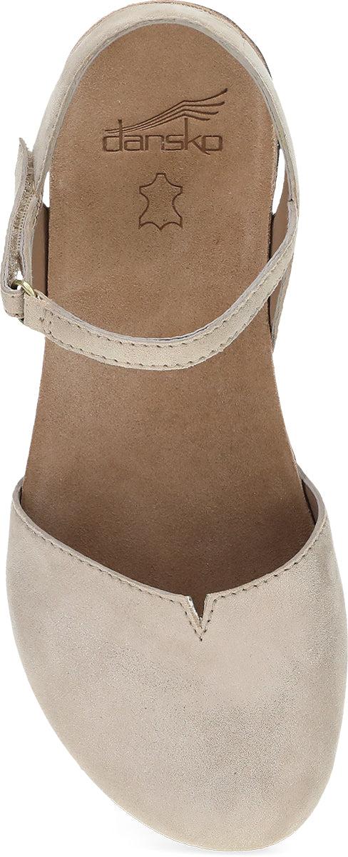 Dansko Beige Sparkle Suede Women's Mary Jane Closed Toe Sandals 6025-175300