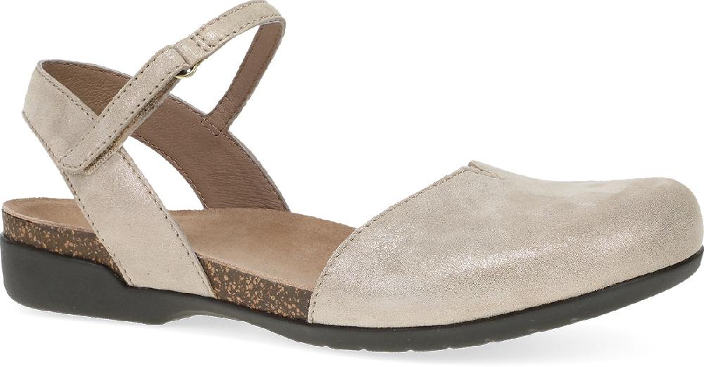 Dansko Beige Sparkle Suede Women's Mary Jane Closed Toe Sandals 6025-175300