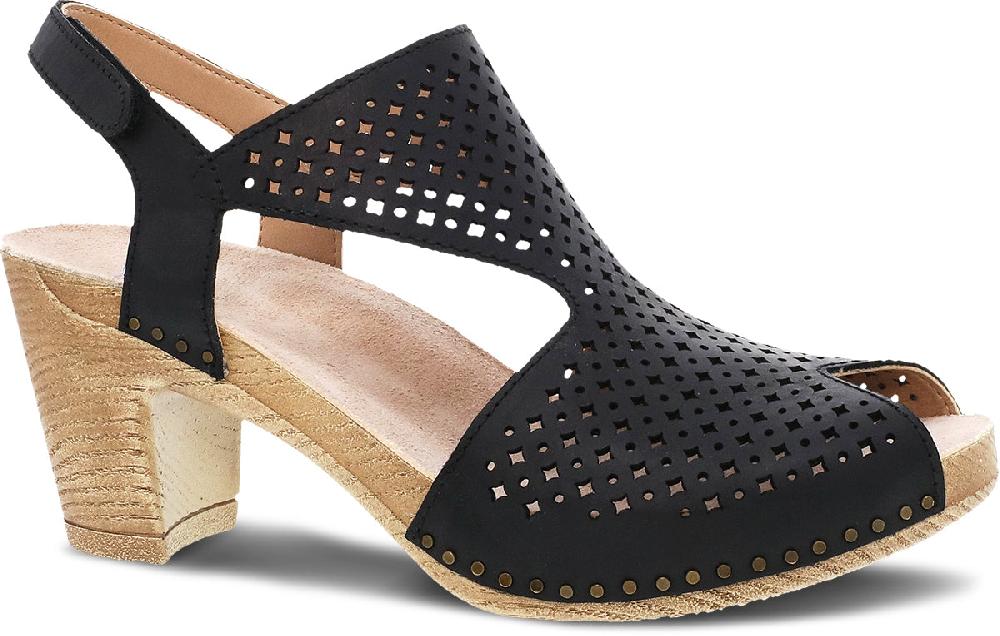 Dansko Black Burnished Nappa Teagan Women's Sandals 3115-471400