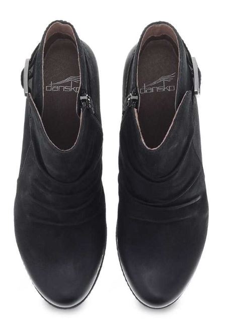 Dansko Black Burnished Nubuck Lia Womens Short Boots 6908-101200
