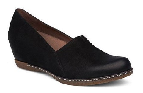 Dansko Black Burnished Nubuck Liliana Womens Comfort Slip On Shoes 6901-101200