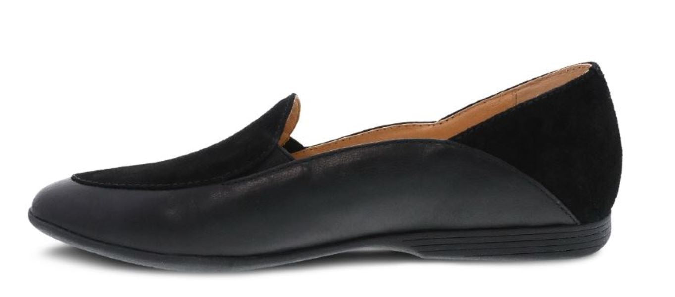 Dansko Black Glazed Leather Lace Women's Loafers 2040-470200