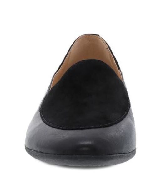 Dansko Black Glazed Leather Lace Women's Loafers 2040-470200