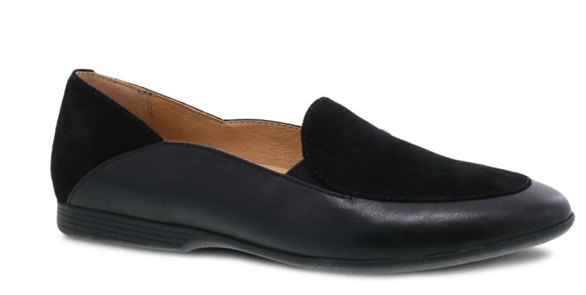 Dansko Black Glazed Leather Lace Women's Loafers 2040-470200