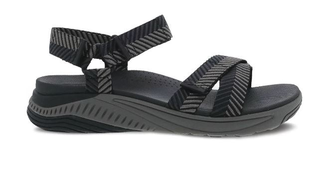 Dansko Black Herringbone Webbing Racquel Womens Casual Sandals 4915-360200