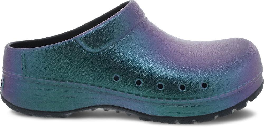 Dansko Black Iridescent Kane Molded Womens Clog Shoes 4145-110200