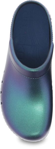 Dansko Black Iridescent Kane Molded Womens Clog Shoes 4145-110200