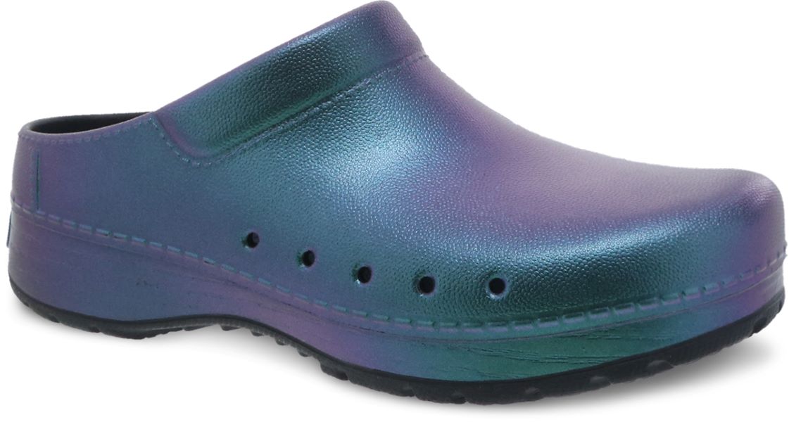 Dansko Black Iridescent Kane Molded Womens Clog Shoes 4145-110200