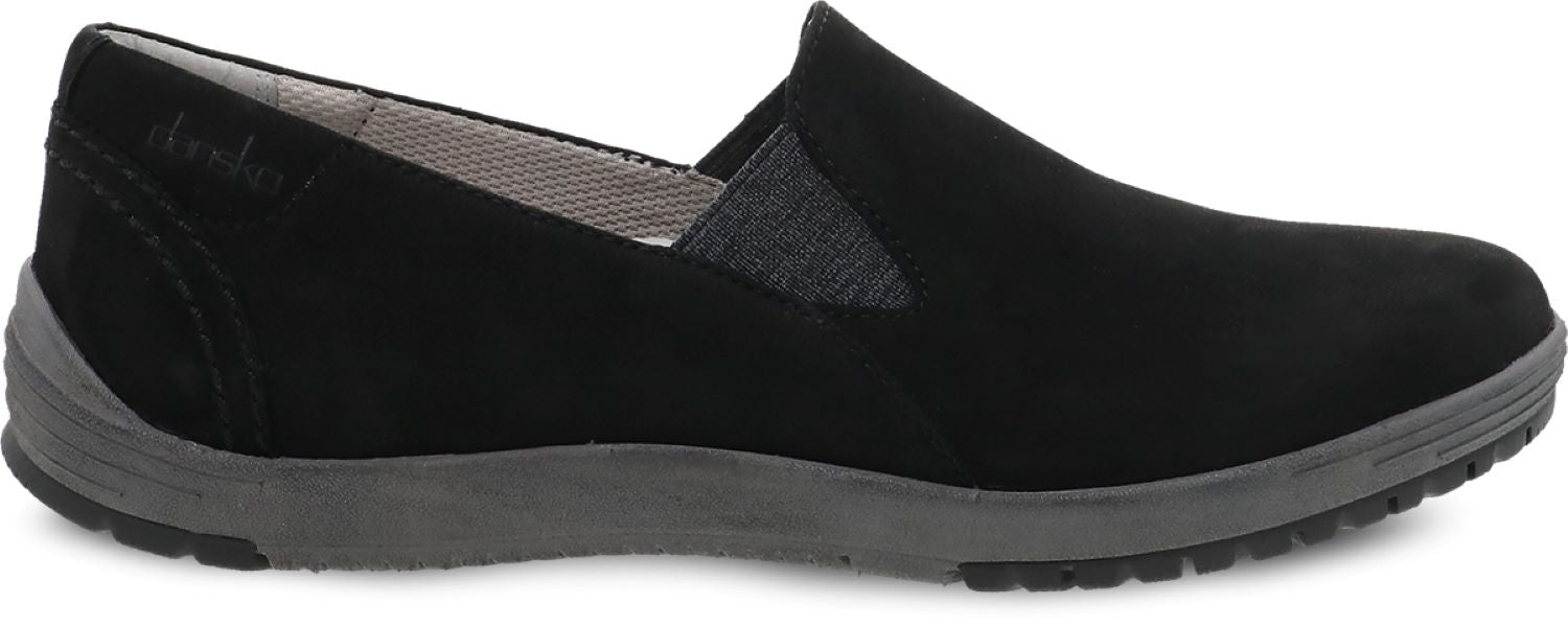 Dansko Black Laraine Waterproof Nubuck Slip-On Womens Sneakers 5905-101000