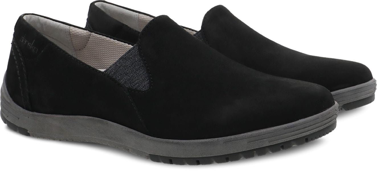Dansko Black Laraine Waterproof Nubuck Slip-On Womens Sneakers 5905-101000