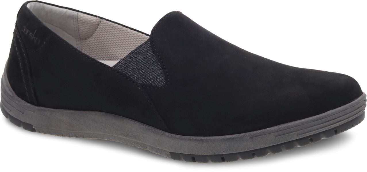 Dansko Black Laraine Waterproof Nubuck Slip-On Womens Sneakers 5905-101000