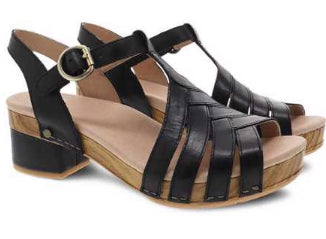 Dansko Black Mara Burnished Calf Ladies Sandals MARA-BLACK