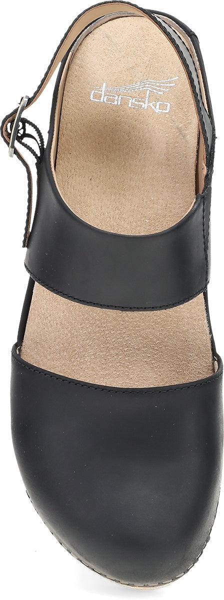 Dansko Black Oiled Pull Up Lucia Women's Mary Jane Shoes 2218-021400